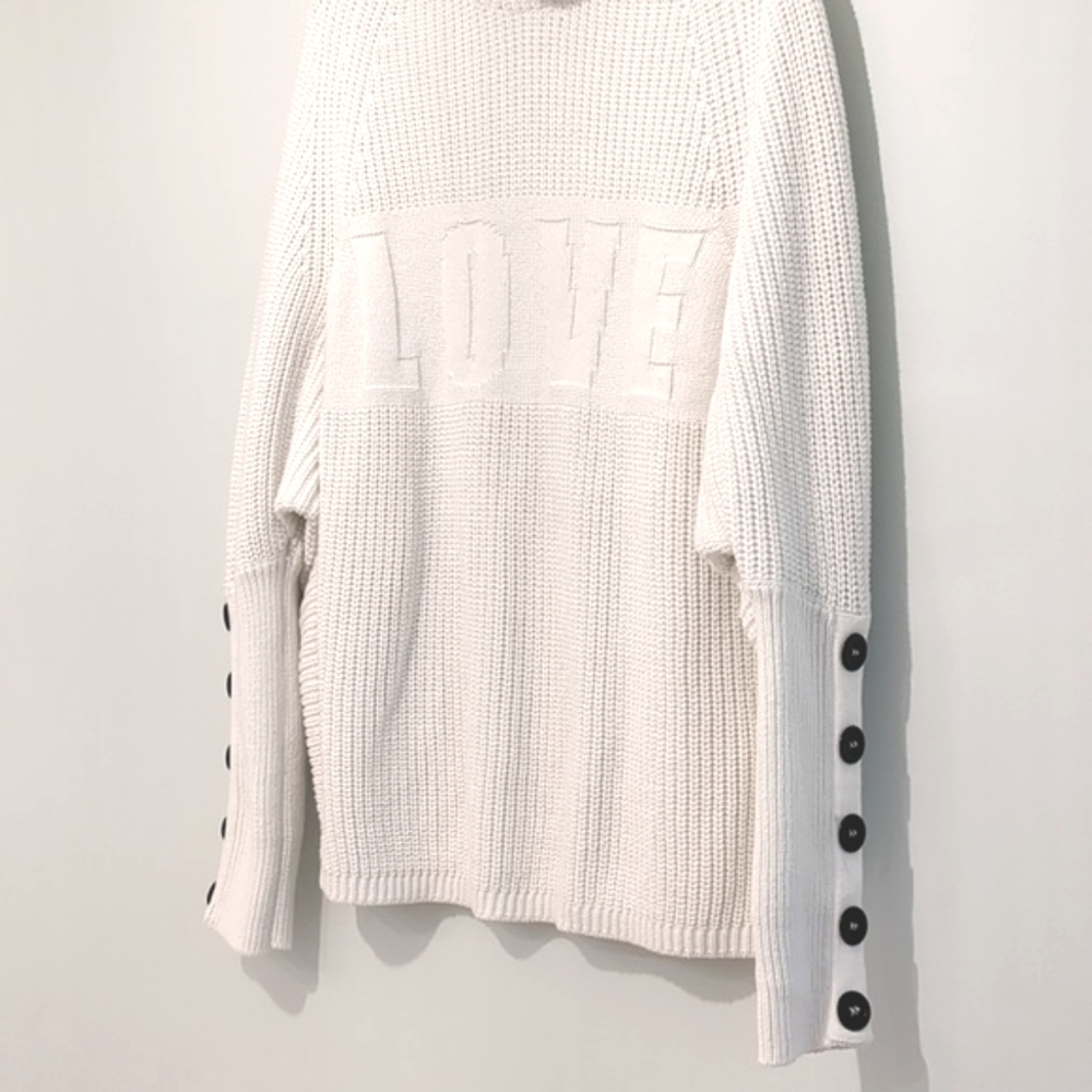 NWOT Mint Velvet Love Slogan Batwing Sweater white size medium - Picture 7 of 15